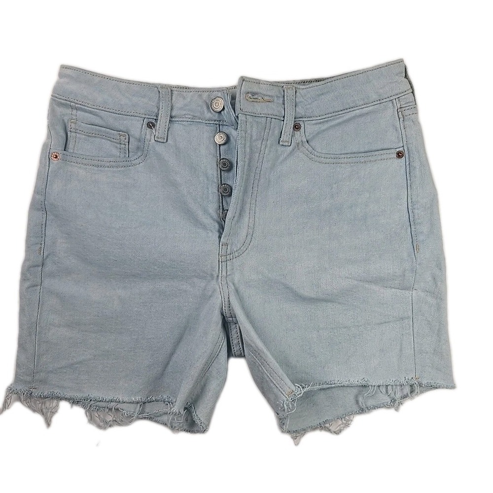 Womens Shorts Size 8 Old Navy Denim Bermuda Cut-off Button Fly